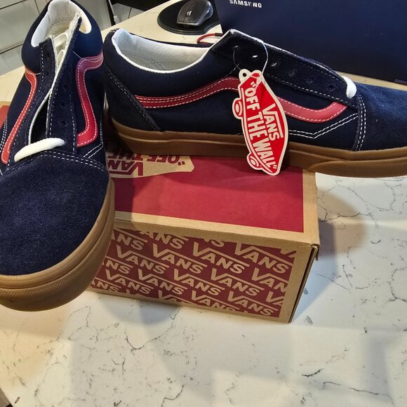 Vans Old Skool Shoes Dress Blues Chili Pepper Gum Bottom VN0A5KRFB09 Mens 10.5 - Picture 4 of 11